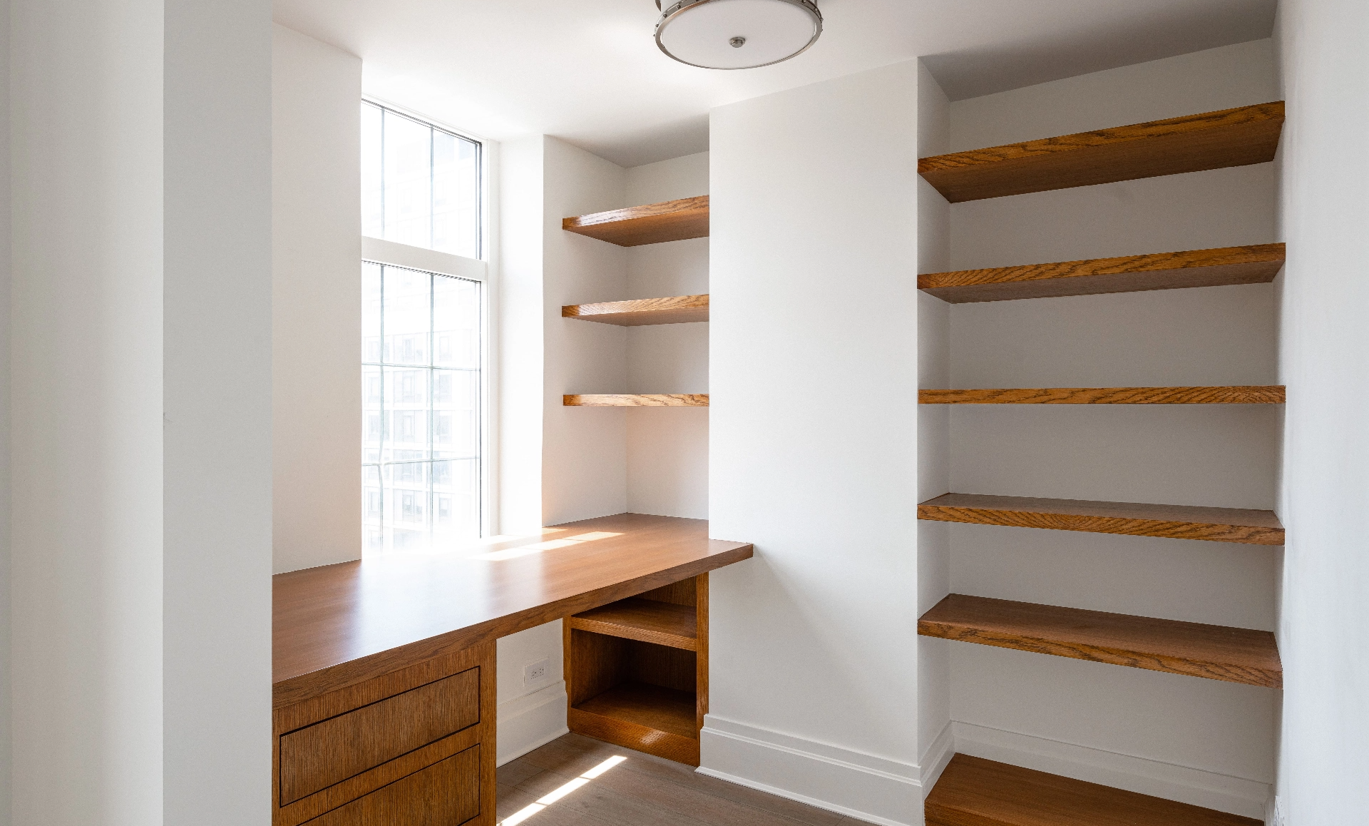 Pre-War Co-Op combined apartment renovated bathroom with custom millwork