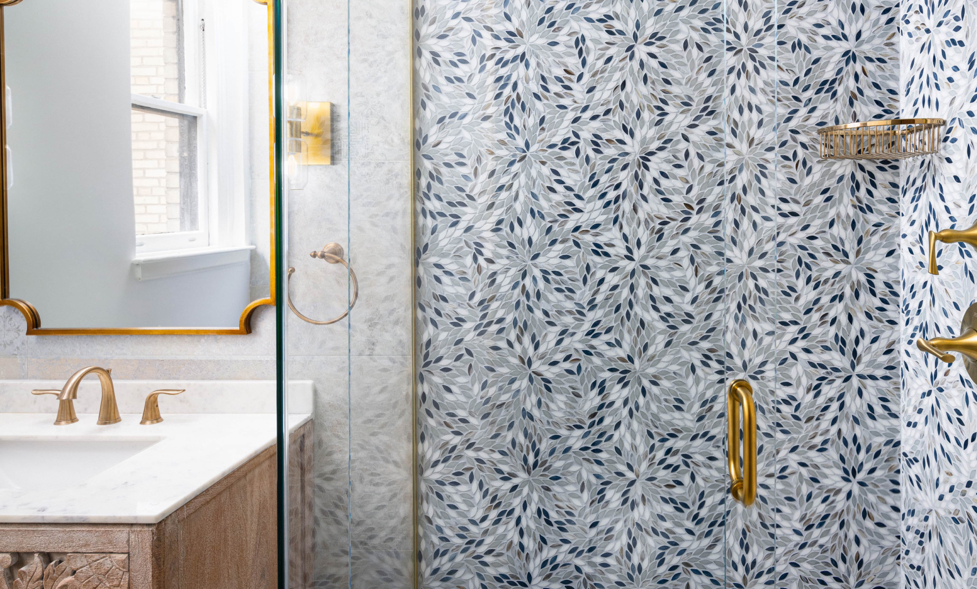 Midtown East apartment renovation after photo showing elegant bathroom design